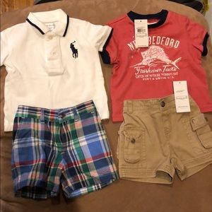 Baby boy polo shirt and 2 matching shorts